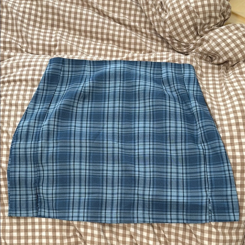 SHEIN Blue and White Mini Skirt Casual